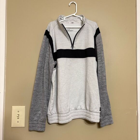 Michael Strahan MSX Boys Gray Black Quarter Zip Up Lightweight Jacket Large 14/1 - Picture 4 of 7